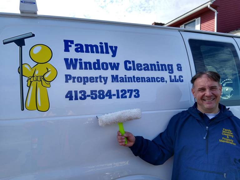 FWC Posing By Company Truck — Hadley, MA — Family Window Cleaning & Property Maintenance