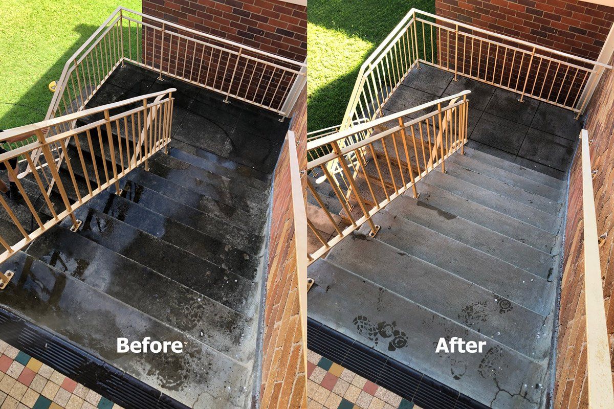 Power Washed Stairs in Casino