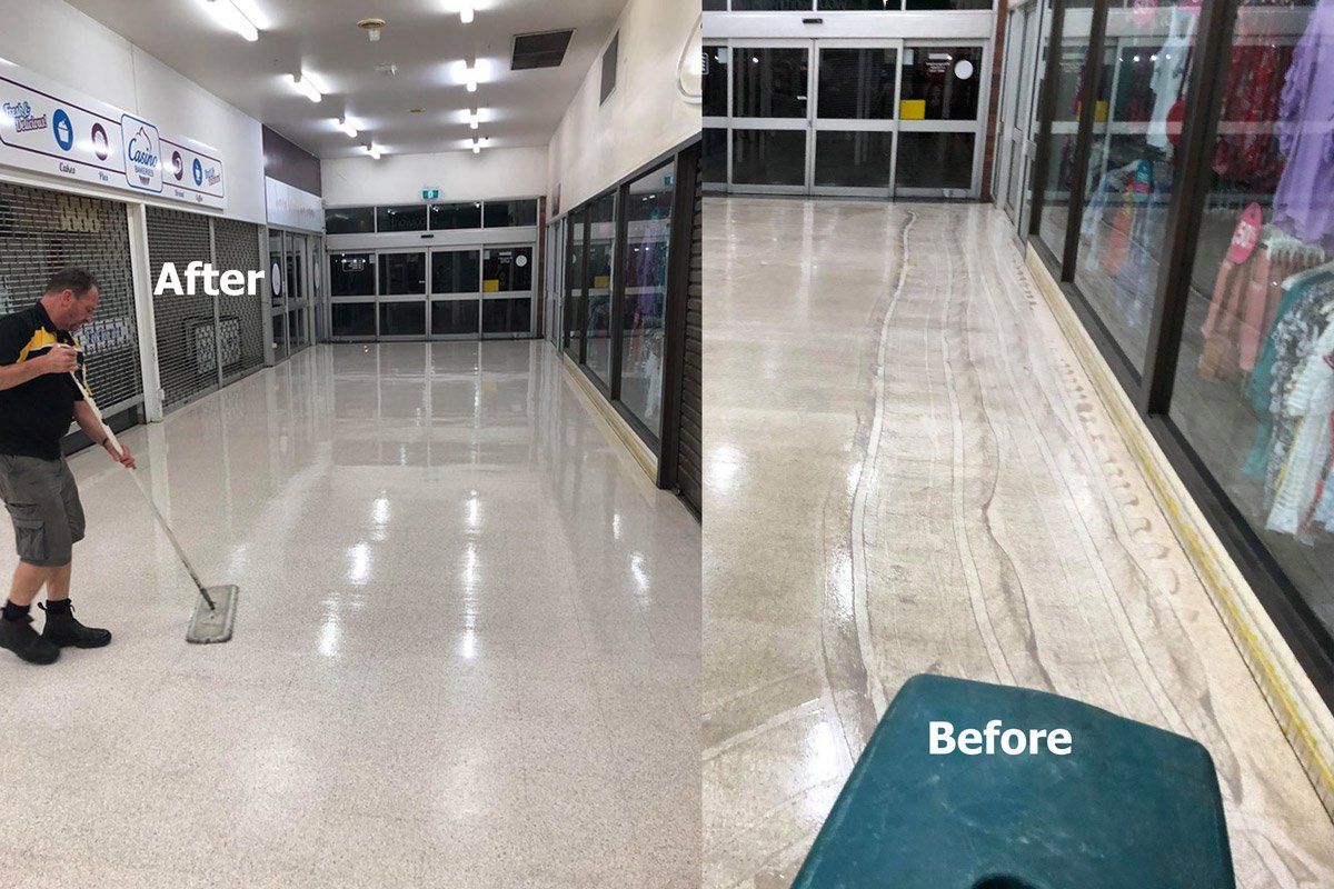 Floor Stripping Before & After — Cleaning Neways in Casino, NSW