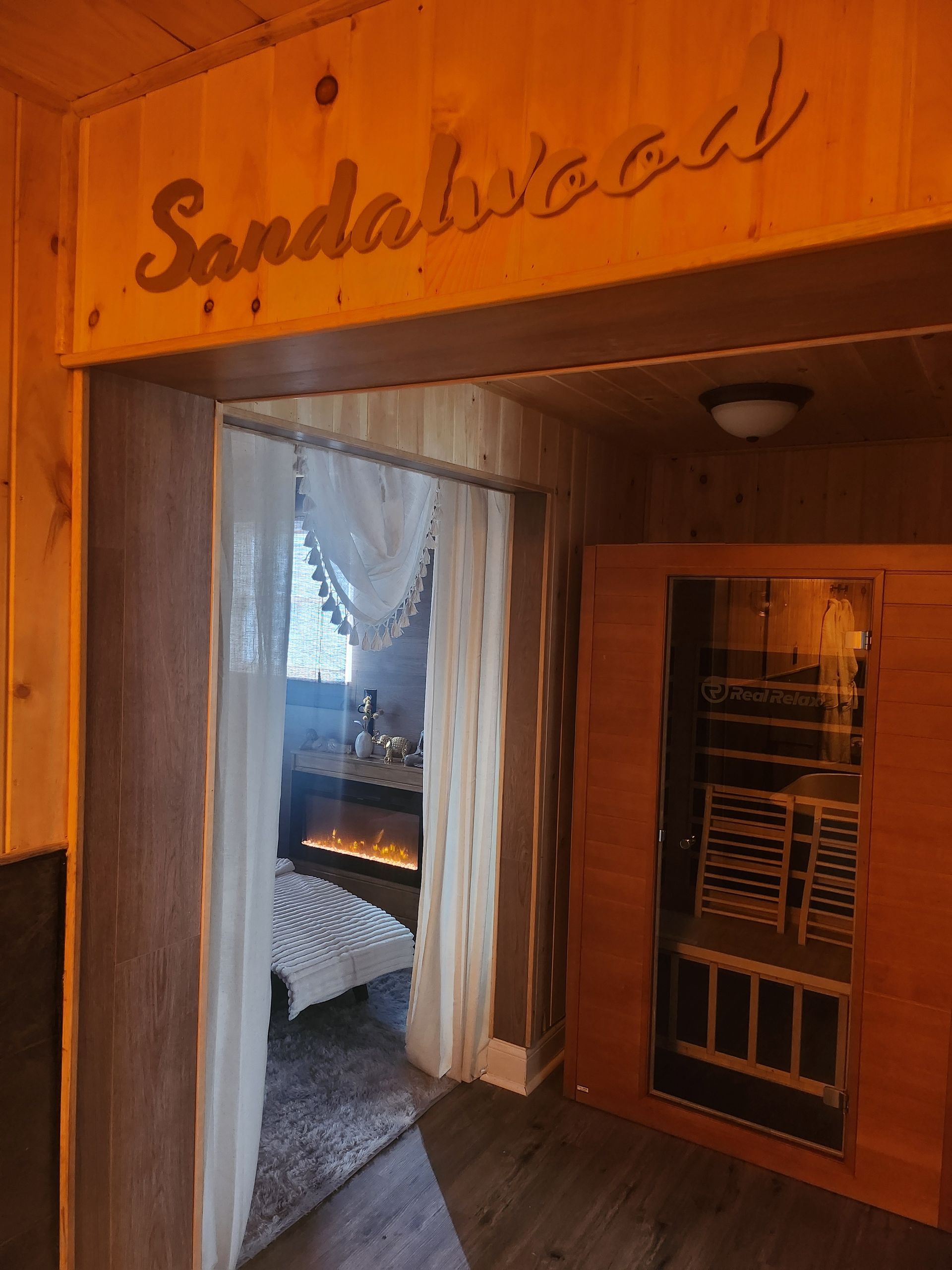 Entrance to a spa area labeled 