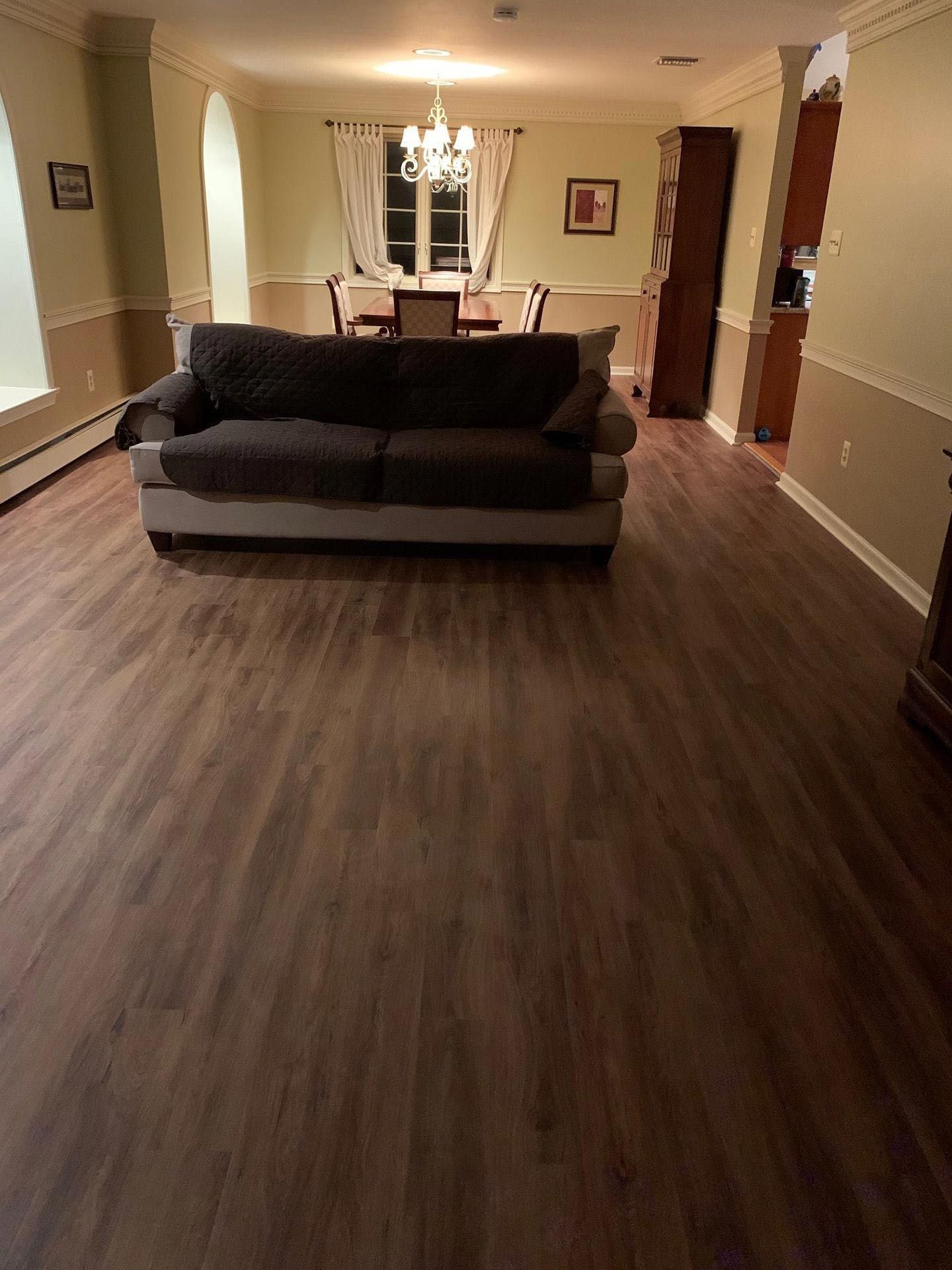 Living room with wooden flooring