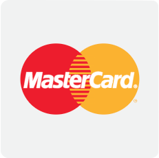 A red and yellow mastercard logo on a white background