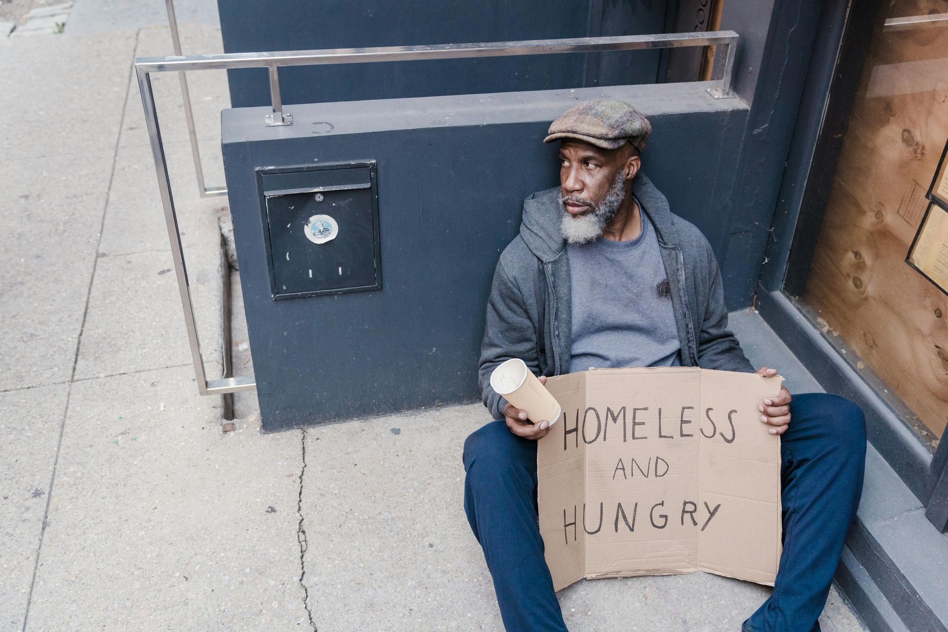 Homeless Man Hungry