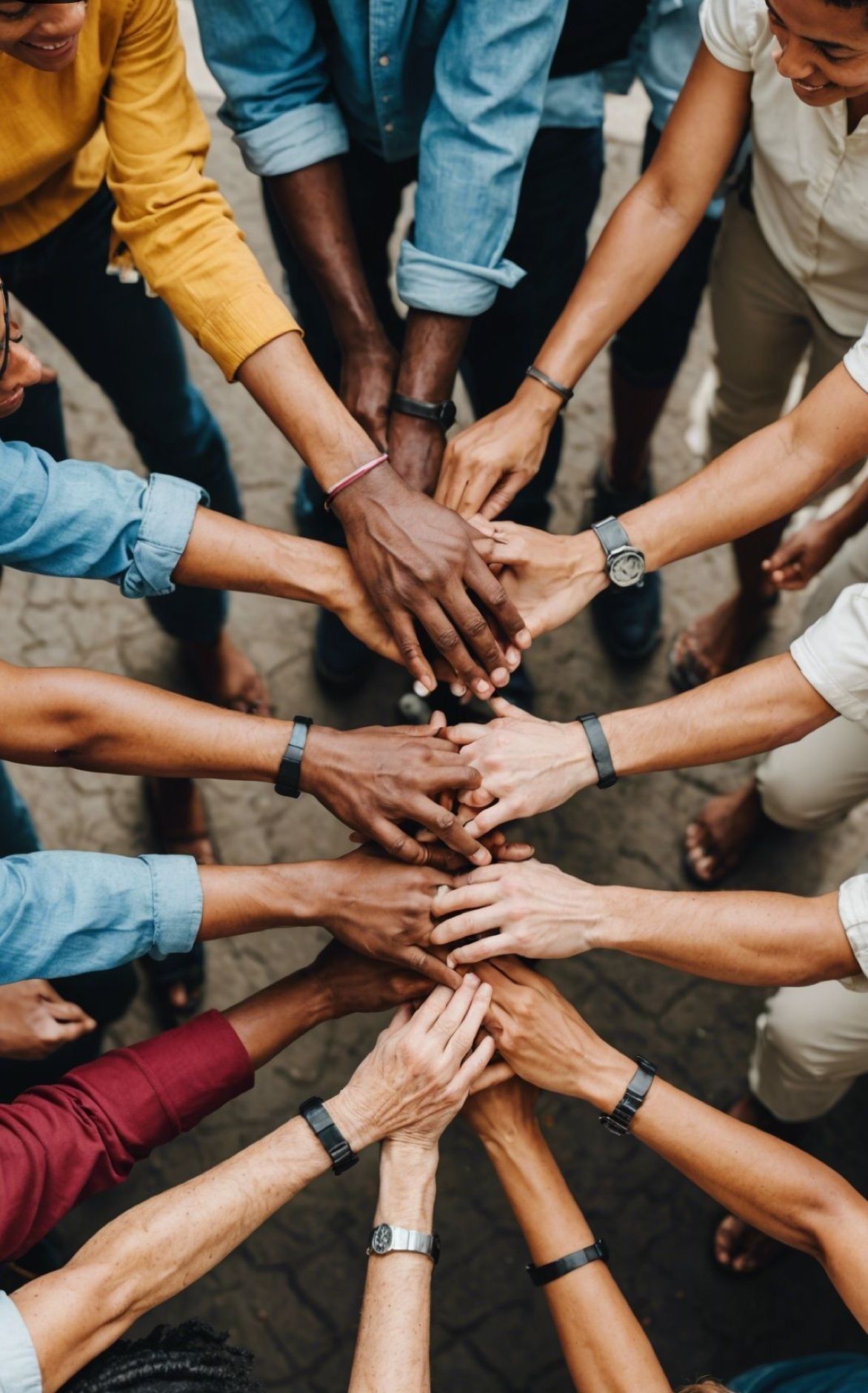 Woman comforts another in support group; others seated in a circle.