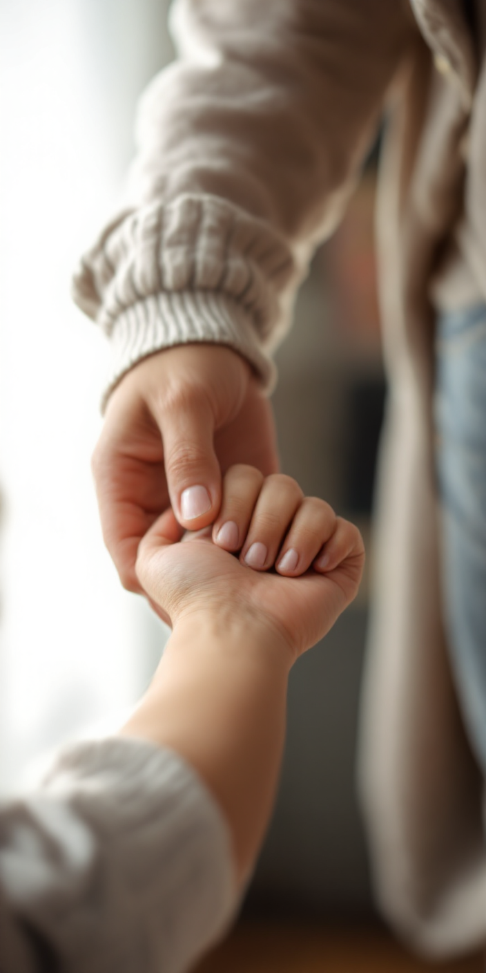 Woman in hat smiles at laughing baby wearing 