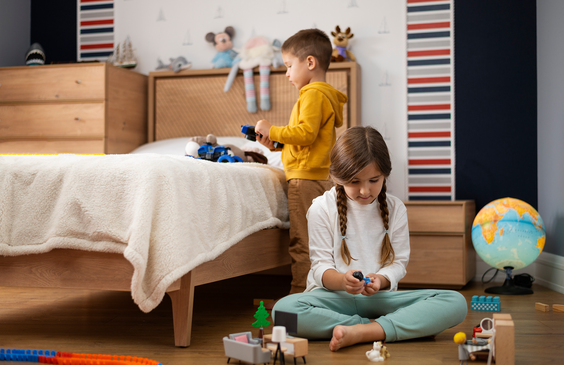 foster care bedroom setup in Ohio home