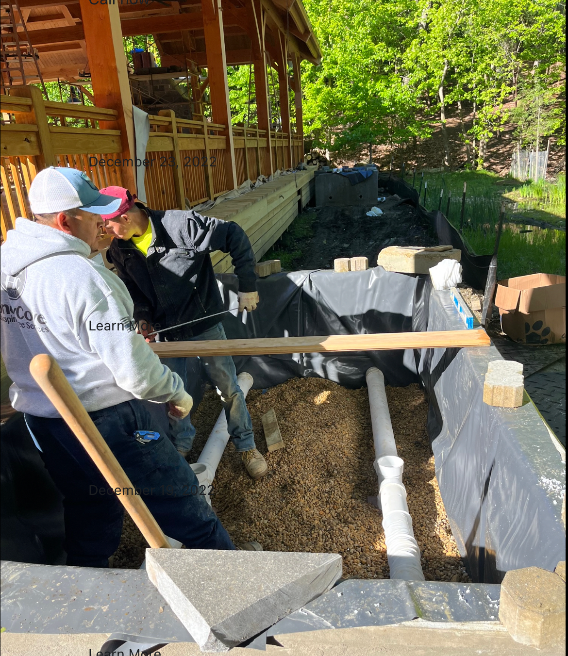 A group of men are working on a construction site.