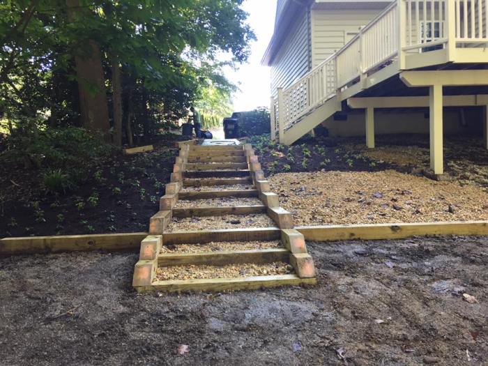 Honey Cove hardscape builds steps to home