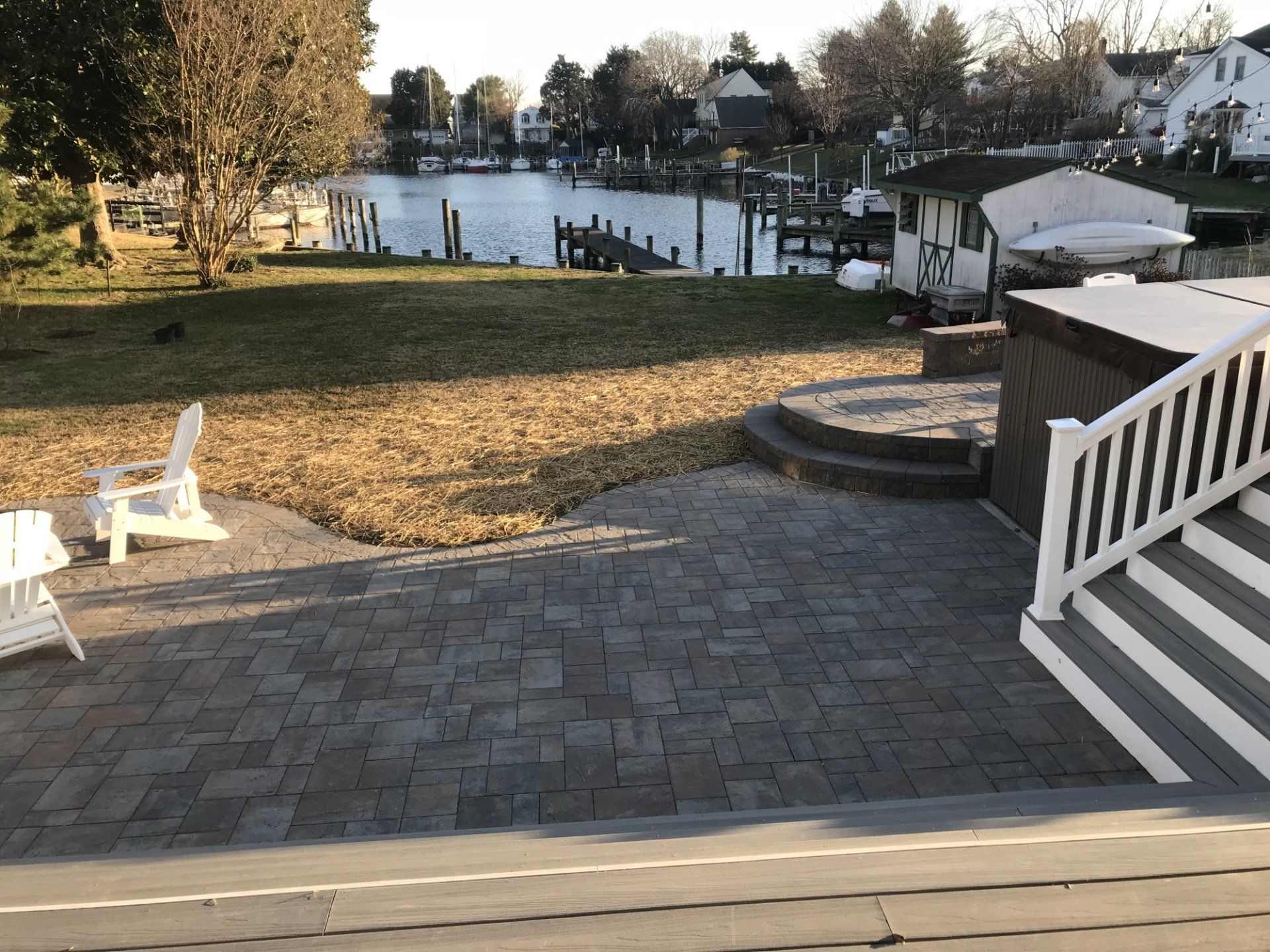Hardscape project for waterfront home - Solomons Island