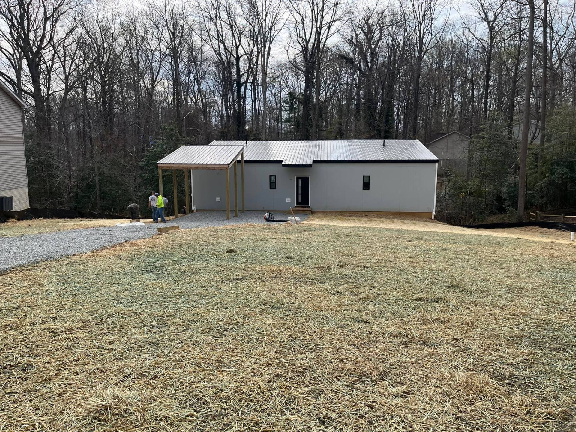 graded and seeded yard