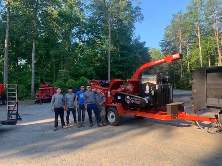 crew training on chipper