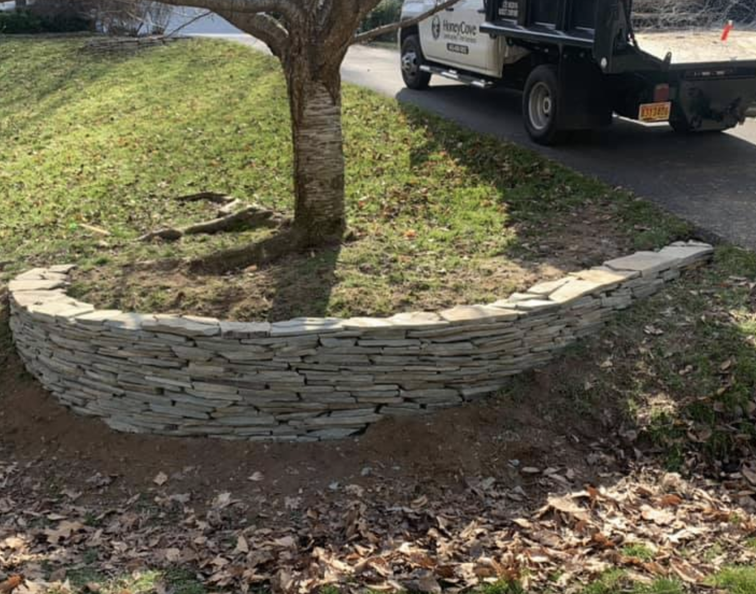 stacked stone wall installation maryland
