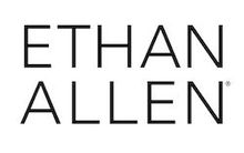 The logo for Ethan Allen is a black and white logo on a white background