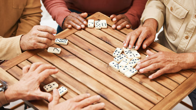 people playing dominos