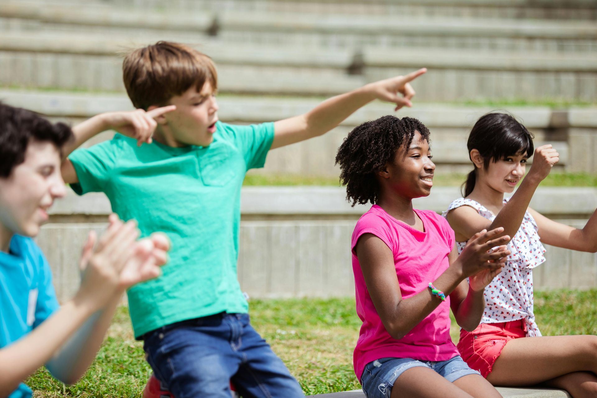 children having fun