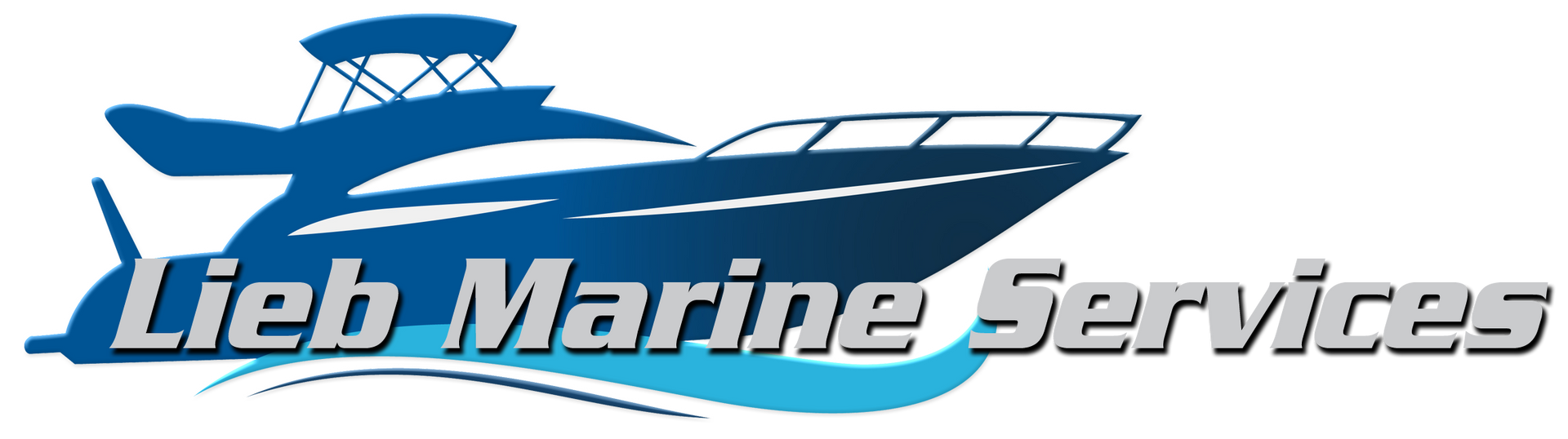 A blue and white logo for lieb marine services