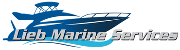 A blue and white logo for lieb marine services