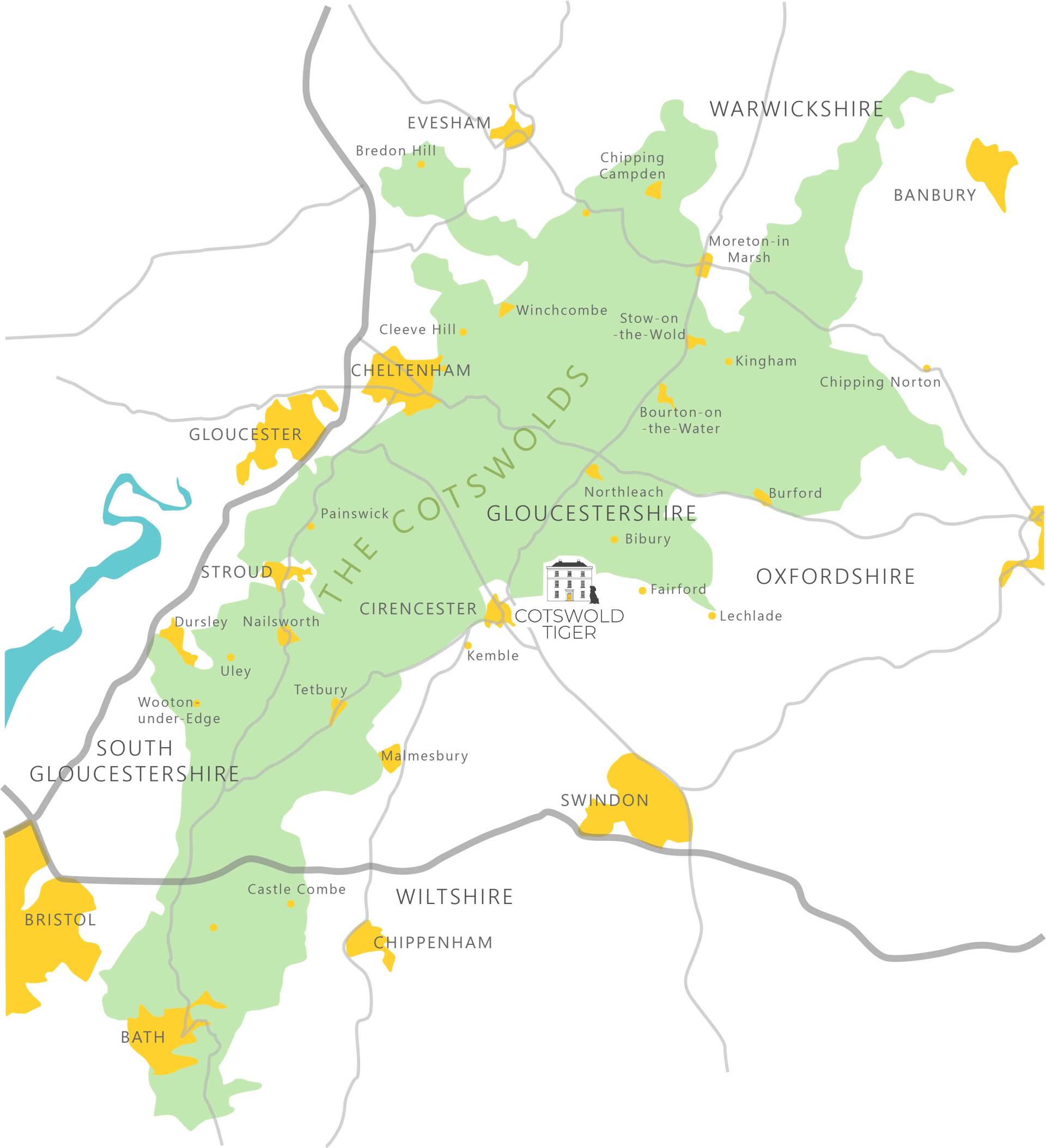 map of the cotswolds, Cotswold Tiger, The Second Home Company