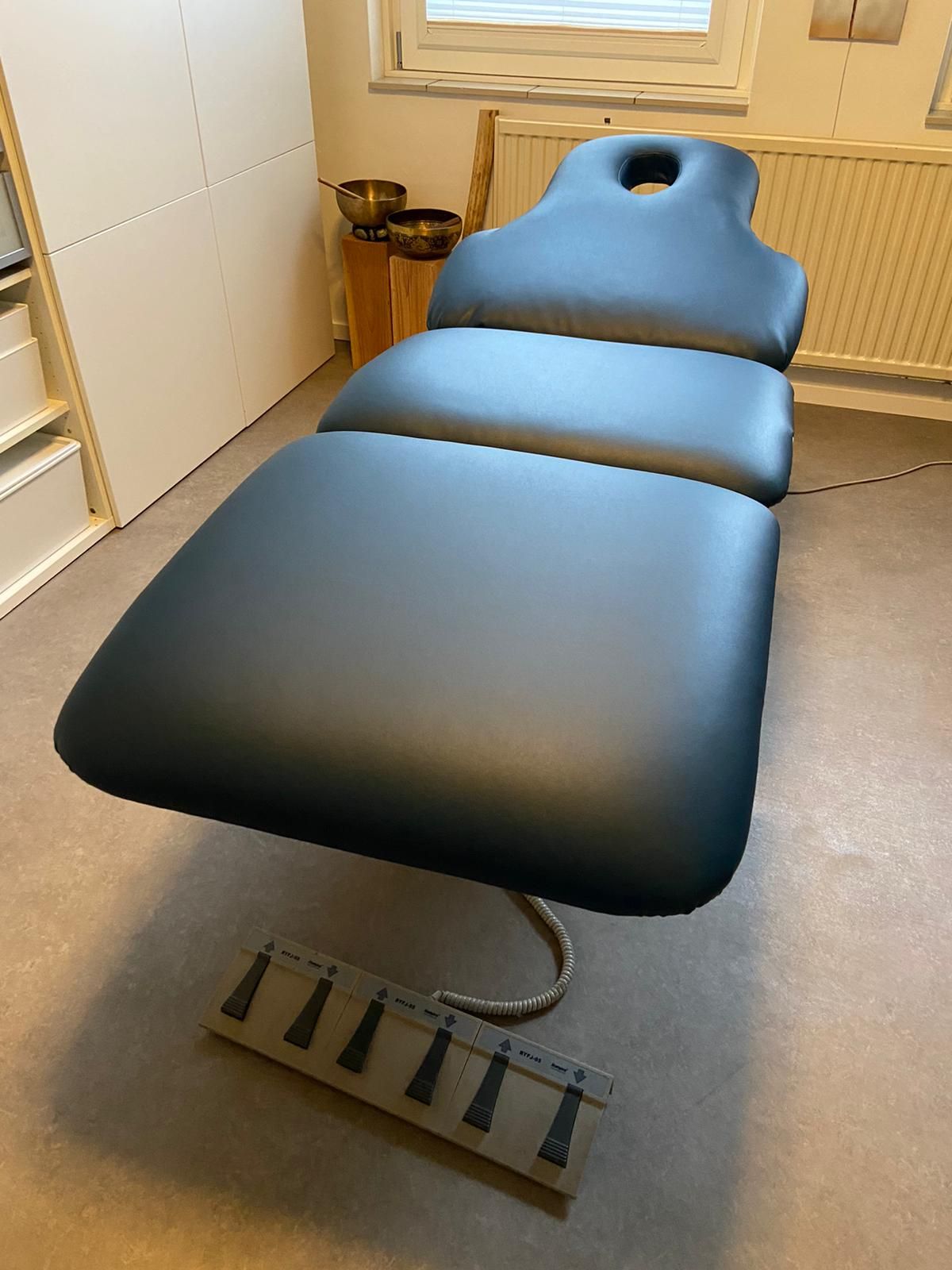 zwarte leren massage stoel
