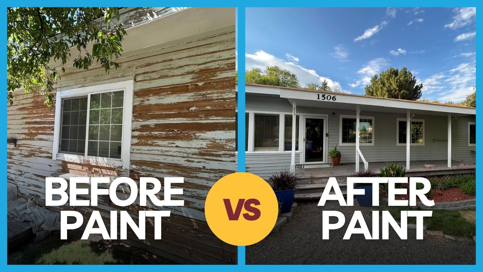 Before and After Photo of recent Exterior Painting Project in Boise ID