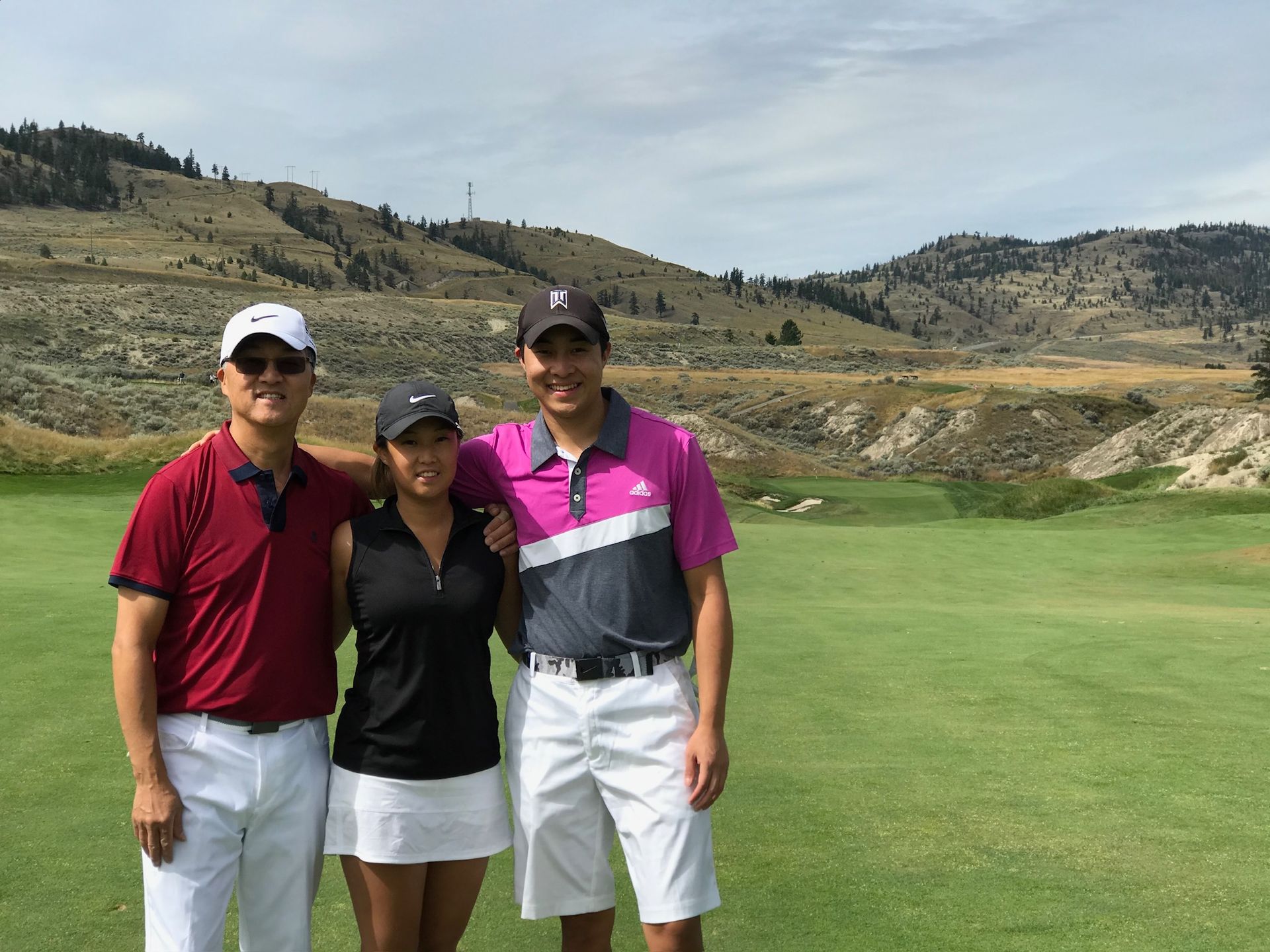 Bobby, Megan, and Jonathan golfing in BC