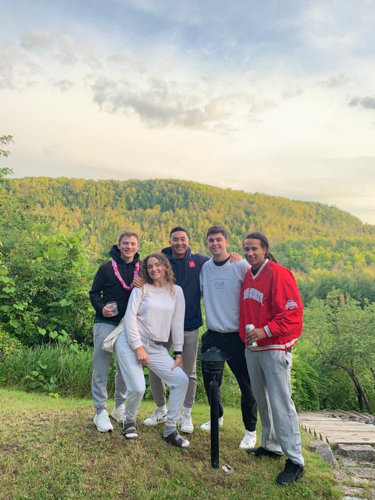 Jonathan and his friends at the cottage