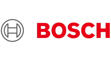 Bosch logo with red text and gray circular emblem on white background