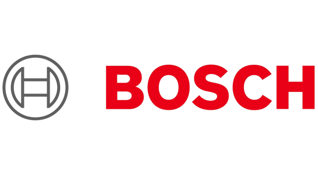 Bosch logo with red text and gray circular emblem on white background
