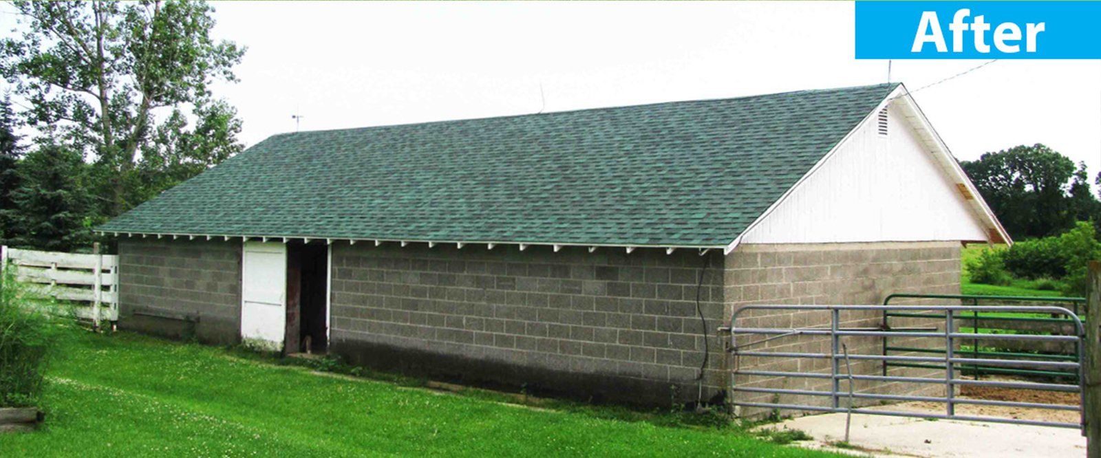 After Farm Re-Roof — Burlington, WI — Mather’s Improvement Service LTD