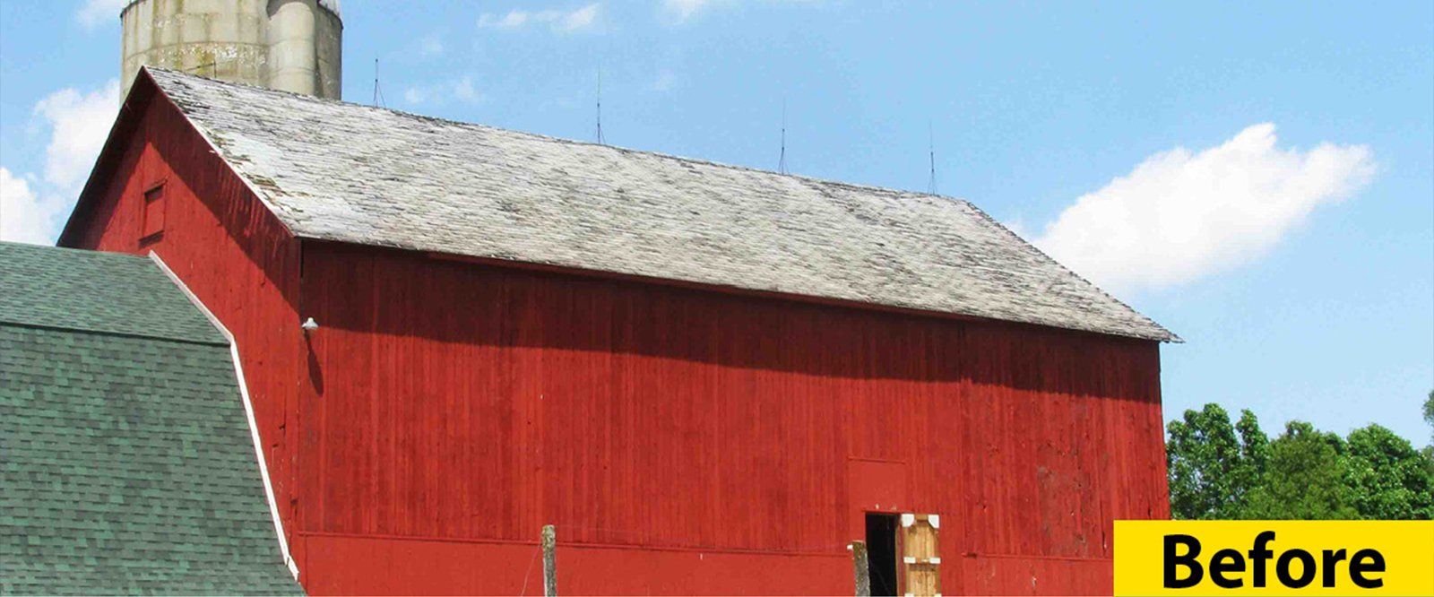 Before Barn Re-Roof — Burlington, WI — Mather’s Improvement Service LTD