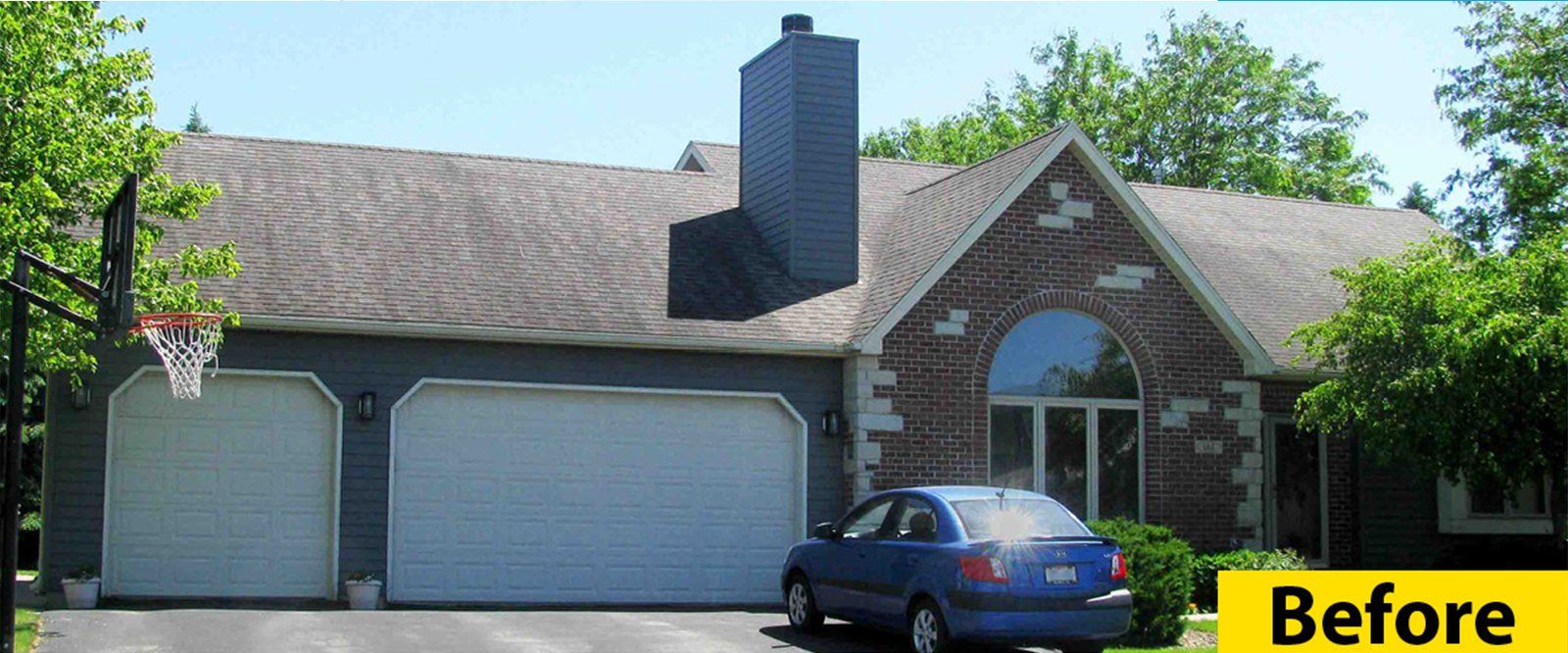 Before House with Garage Roofing — Burlington, WI — Mather’s Improvement Service LTD