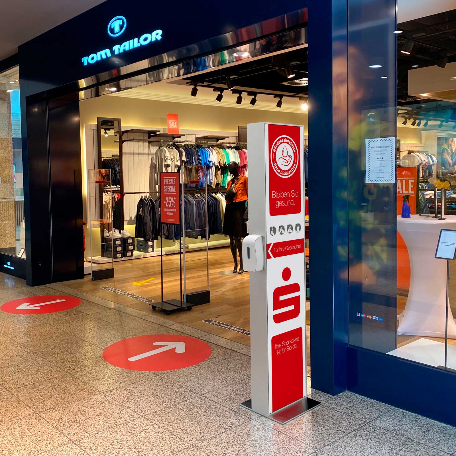 Desinfektions-Säulen Geschäftseingang