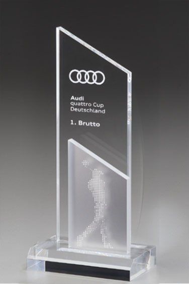 trophée transparent en bizeau