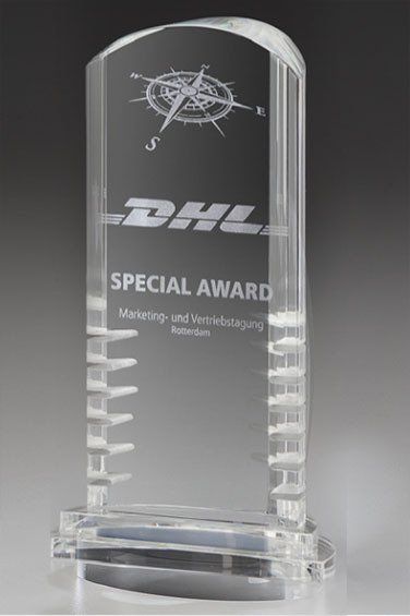 trophée transparent arrondi