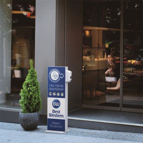 Desinfektions-Säulen blau