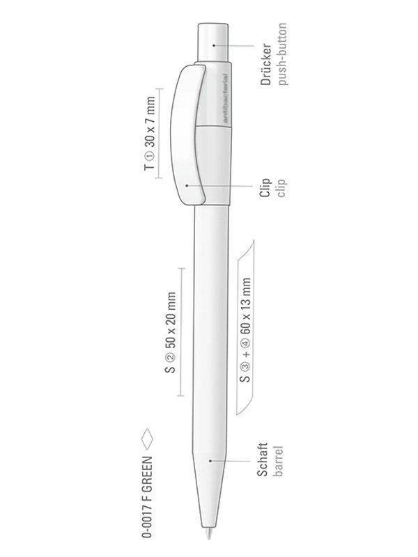 Technischer Plan Kompletter Grüner Stift