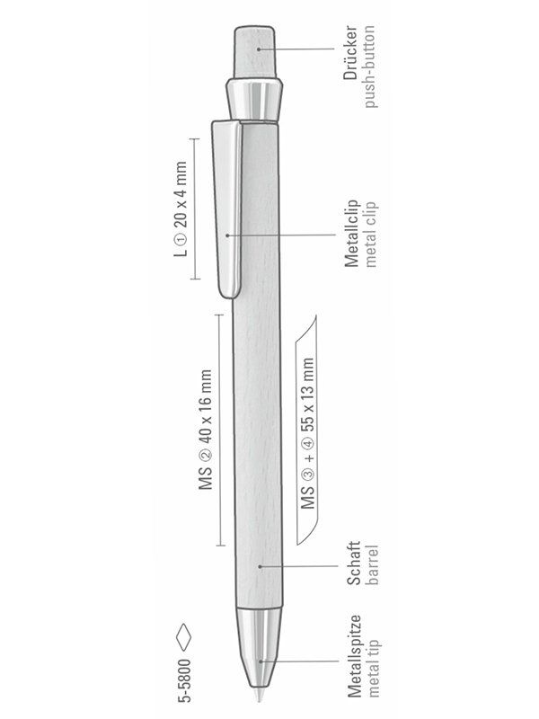 Holzstift einzigartiges Modell technischer Plan