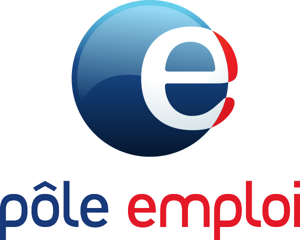 Un logo de pole emploi est affiché sur un fond blanc