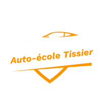 Un logo pour auto-ecole tissier avec une voiture dessus