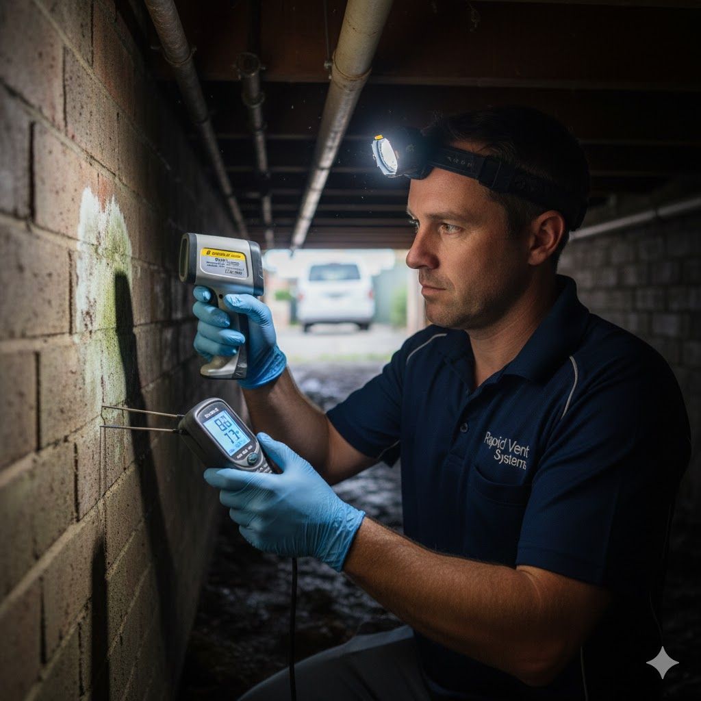 Mould inspection prevention technician infrared thermometer inspection