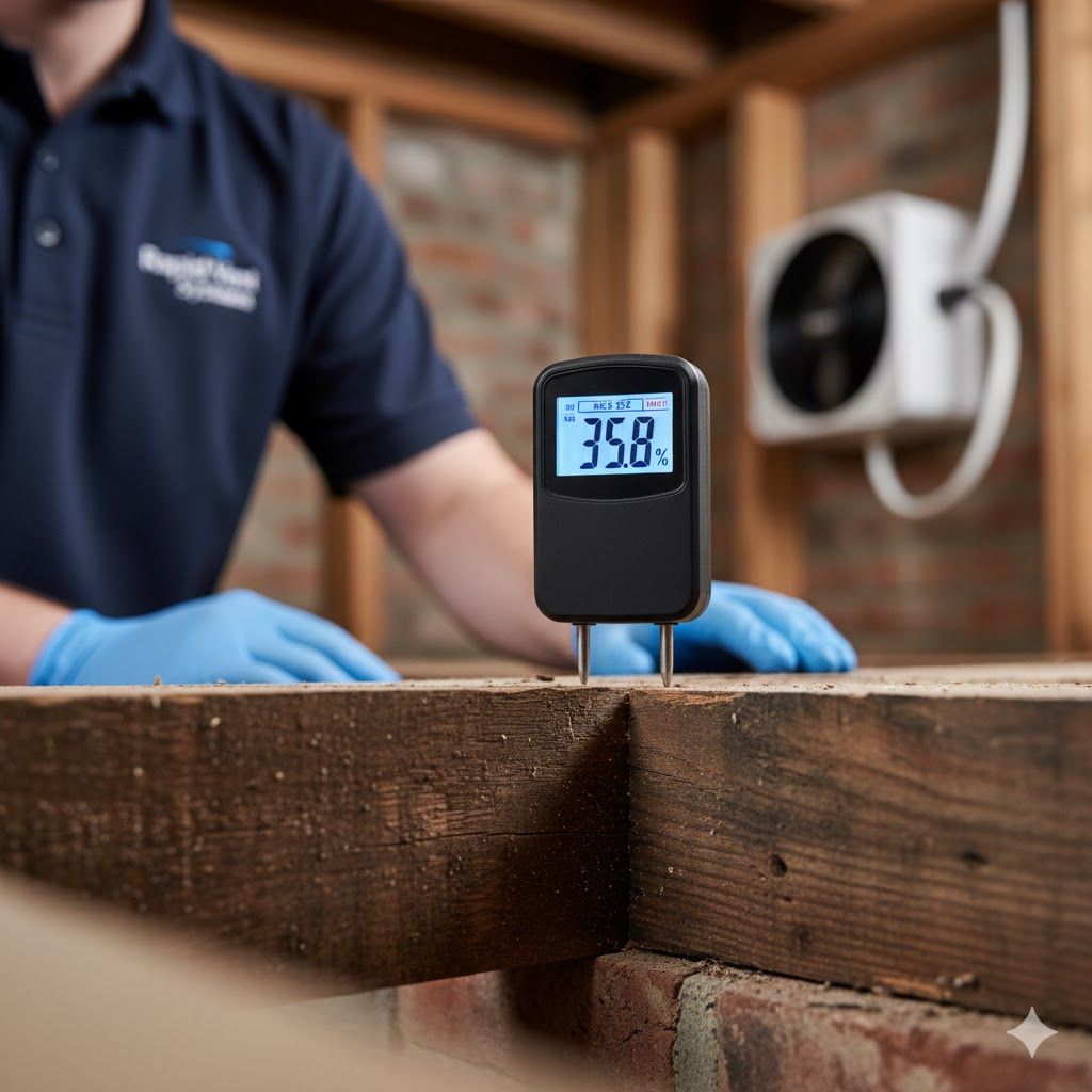 subfloor ventilation system technician moisture meter crawlspace