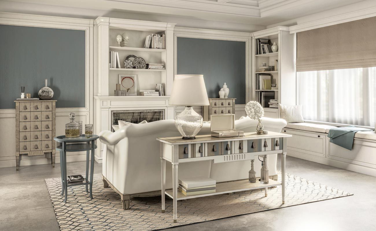 divano angolare con parete in mattoni alle spalle