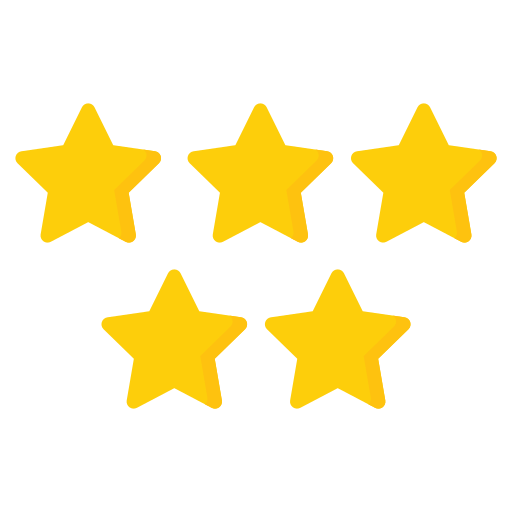 A set of four yellow stars on a white background.
