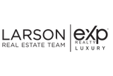 LARSON exp Realty Luxury logo in black text on a white background