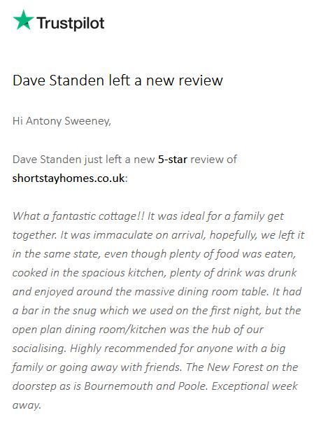 5-star review of Galtons Cottage Dorset. What a fantastic cottage.