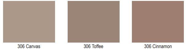 Three different shades of brown are shown including 306 canvas 306 toffee and 306 cinnamon