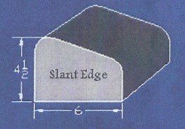 A drawing of a slant edge with measurements