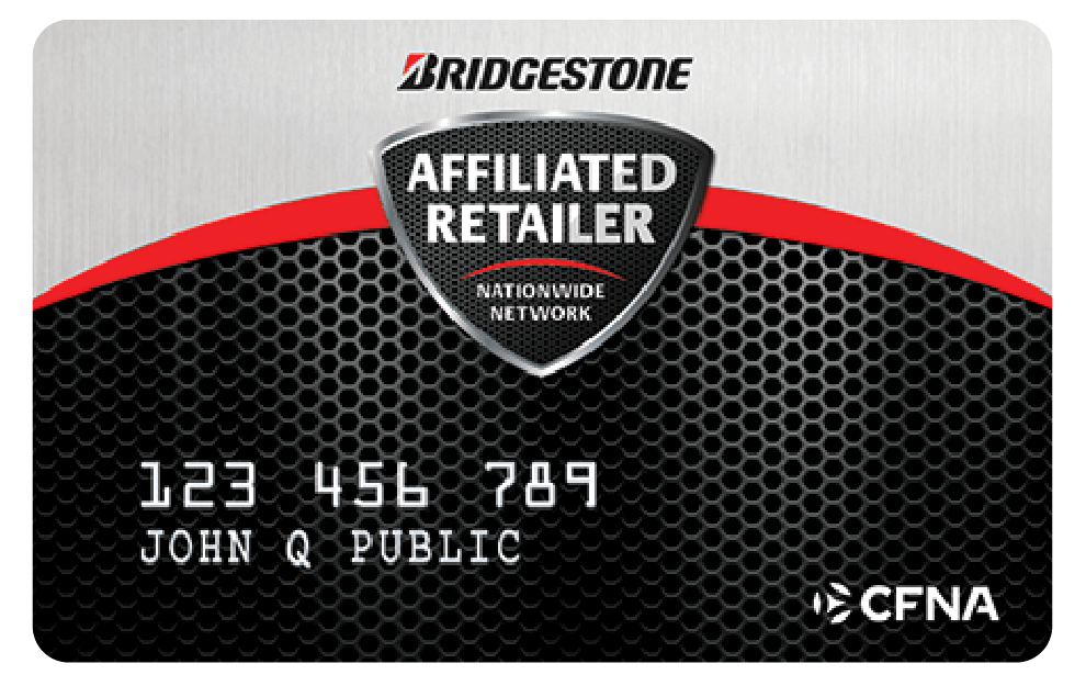 A bridgestone affiliated retailer credit card