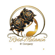 A logo for a company called rose melanin and company