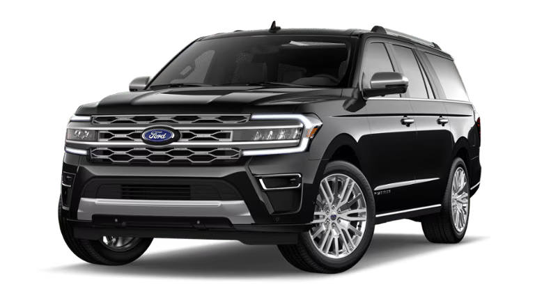 A black ford expedition is shown on a white background.